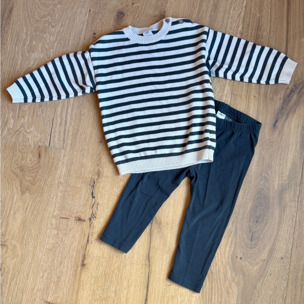 H&M Black and White Striped Sweater